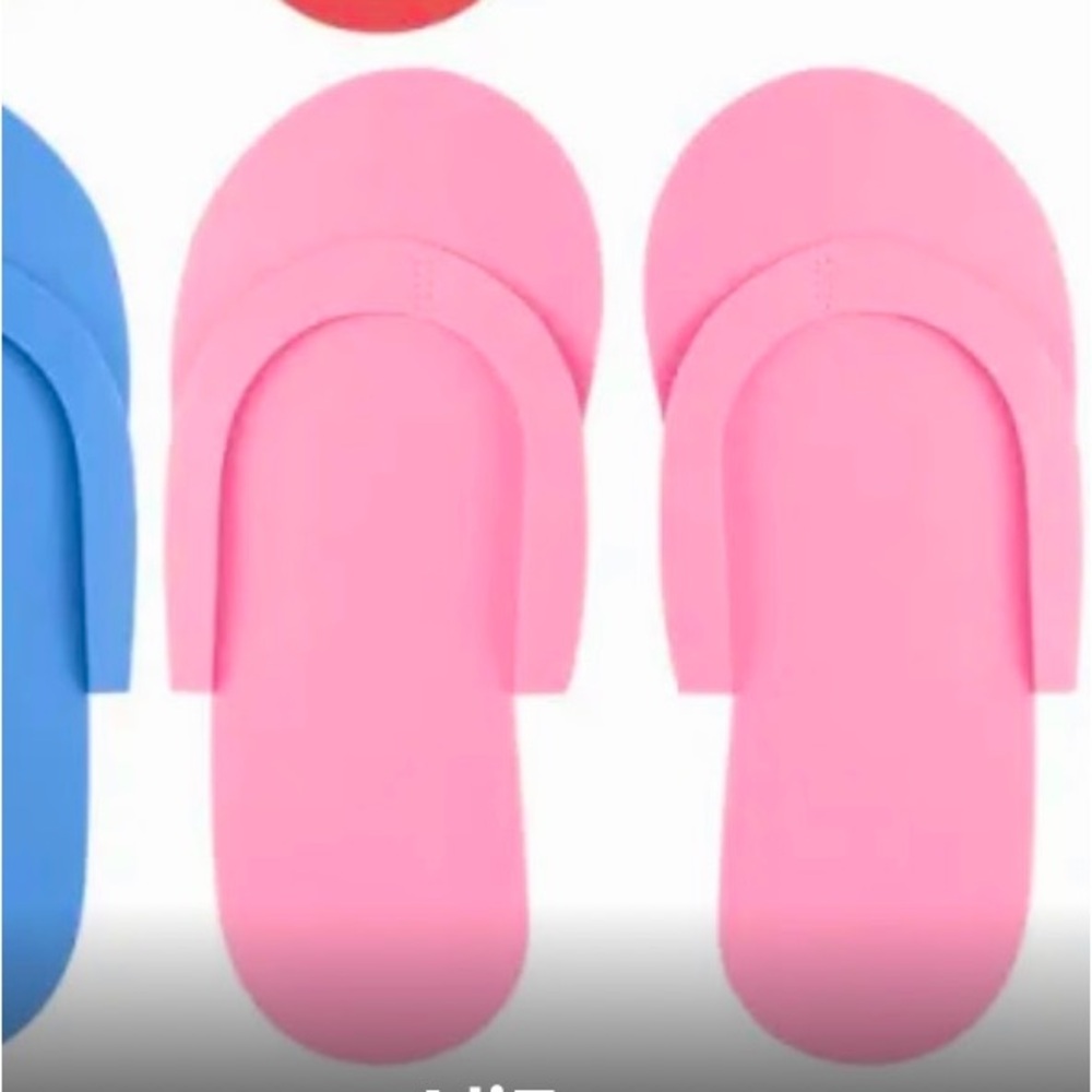 Disposable Pedicure Slippers in Pink and Yellow